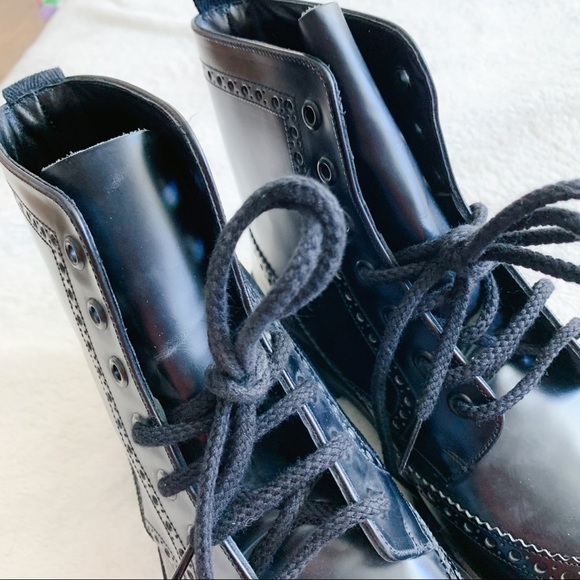 NIB Authentic Prada Leather Wingtip Combat Boots - Picture 4 of 10